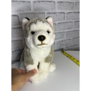 Siberian Husky Plush Stuffed Animal Puppy Gray White Blue Eyes